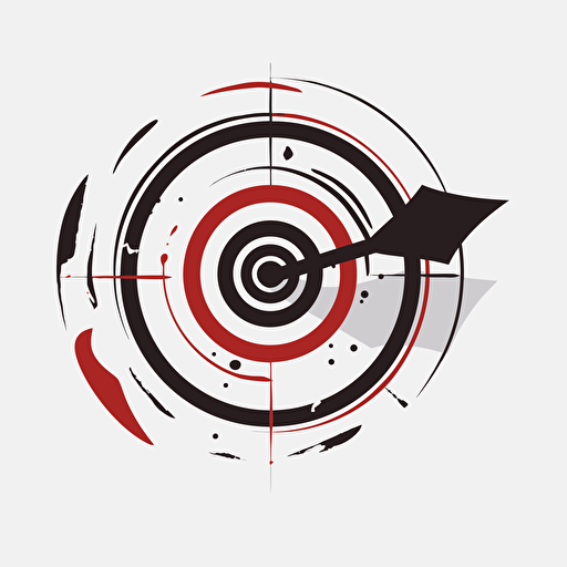 circle vector, target with writing pen hitting bullseye, logo, transparent background