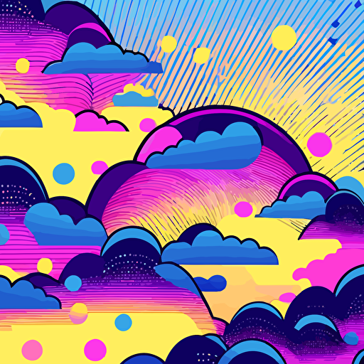 PATTERN VECTOR STYLE, PURPLE, YELLOW AND BLUE SKY
