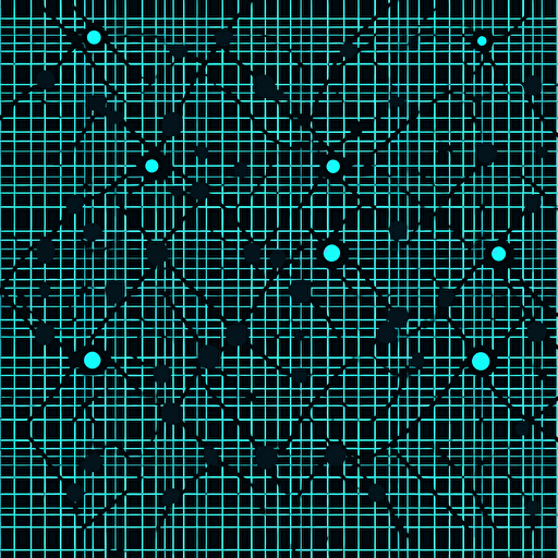 simple vector pattern with grid and dots, geometrical, minimalistic, movement, blue and black,