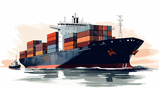 an illustration vector of a container ship