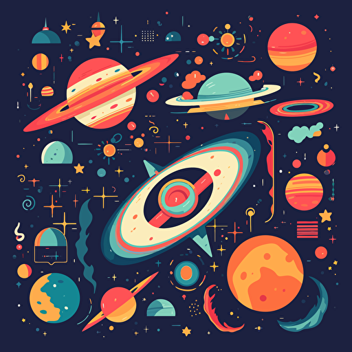 vector minimalism of a cartoon version of space