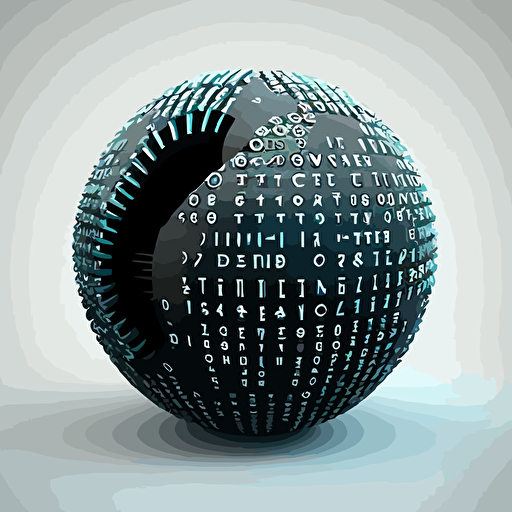 binary logo minimalistic in a sphere, vector based