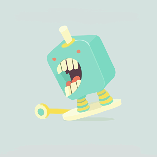 flat vector illustration of wind up Teeth toy on a white background