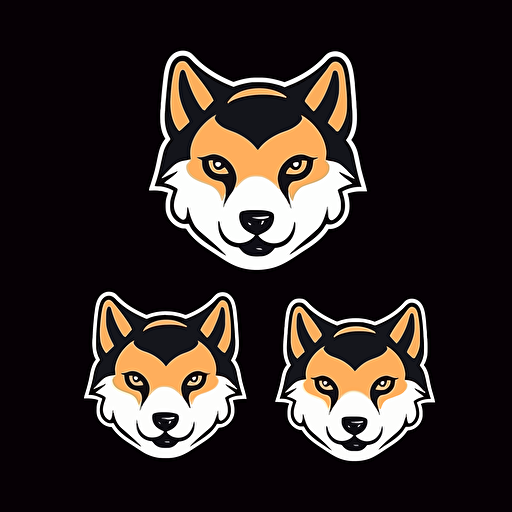 a mascot vector logo of a shiba inu, simple