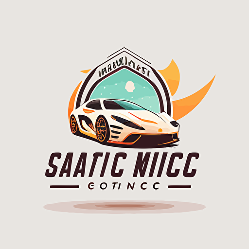 a minimal vector logo design for an exotic car rental company called Space City Motoring Club, white background, prestigious, v 4
