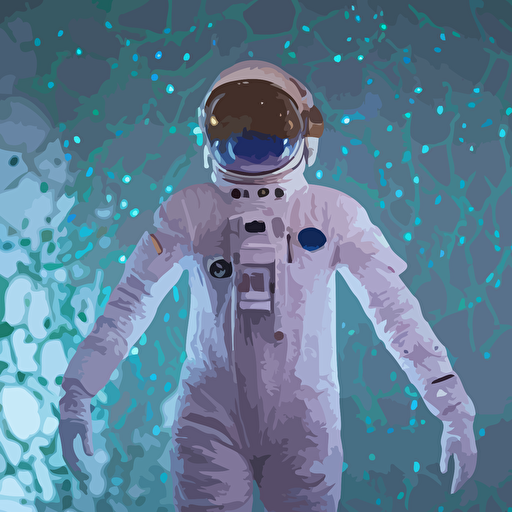 astronaut eva suit covered diamond 3d fractal lace iridescent bubble 3d skin covered insectoid compound eye camera lenses camera appendage stalks opal ruby diamond iridescent fractal lace bubble materials ceramic cracks blobby holographic shrink wrap bubble floats living room film movie directed denis villeneuve art direction salvador dalí wide lens