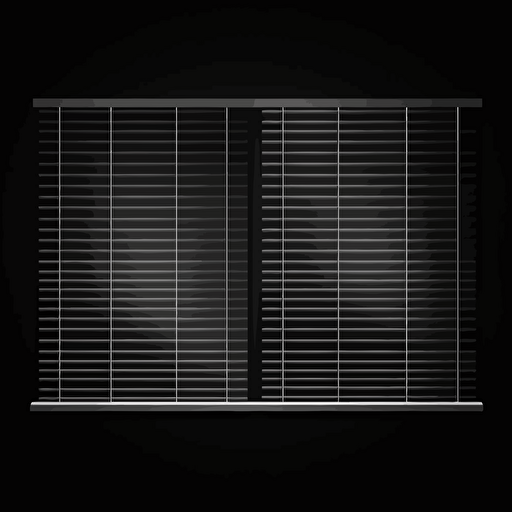 window blinds, front view, vector, black background