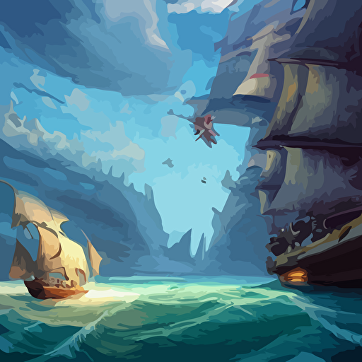 large pirates ship floating body water fighting pirates flag cgsociety fantasy art 2d game art concept art ambient occlusion behance hd concept art jesper ejsing rhads makoto shinkai cyril rolando