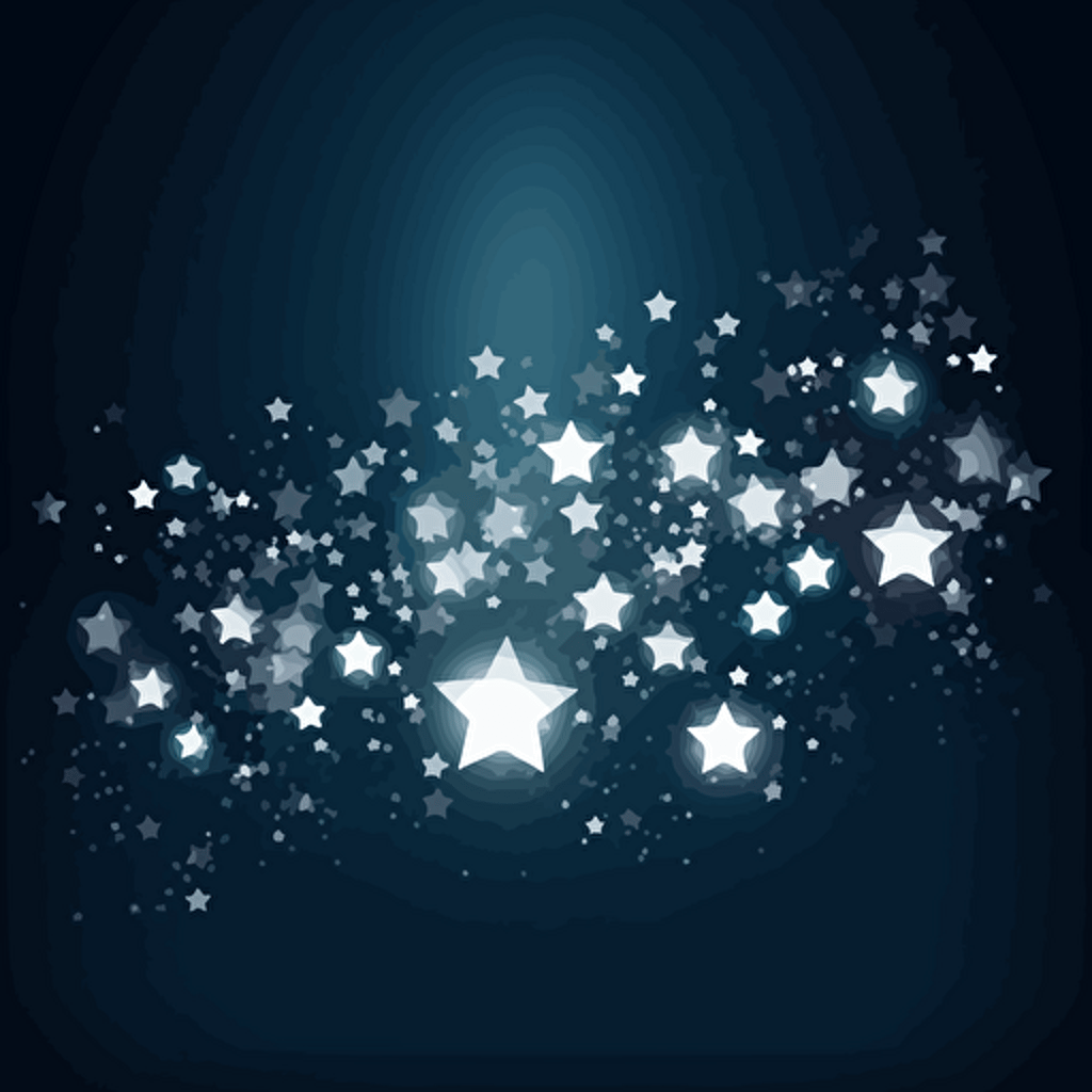 vector illustration of a white shiny stars with dark blue background