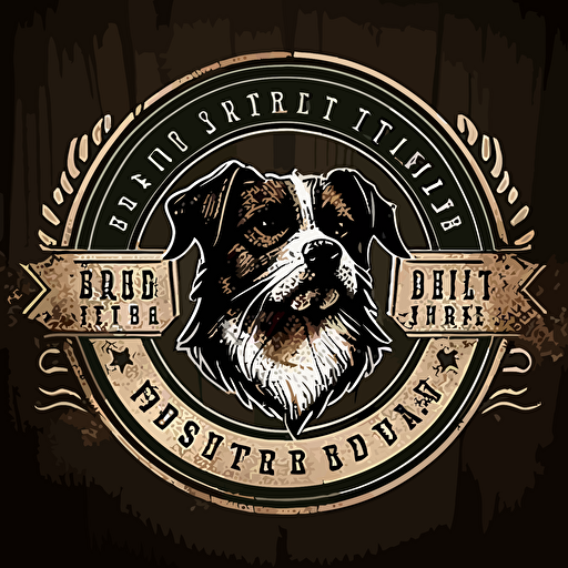 The Broad Street Kennel Club rustic emblem logo vector