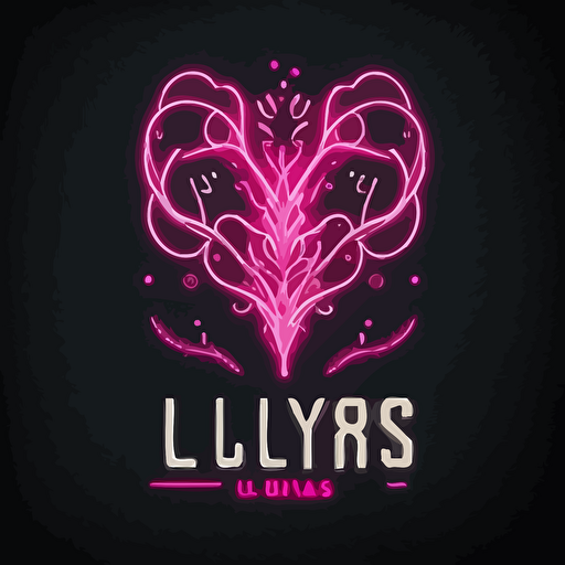 a minimal logo, very elegant, vector style, that says "L y sus Locuras", needs to have a very electric pink color
