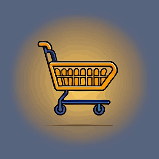 a simple logo of a cart, line, flat 2d, vector style