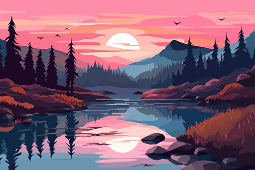 Stylish and modern vector illustration of a beautiful landscape