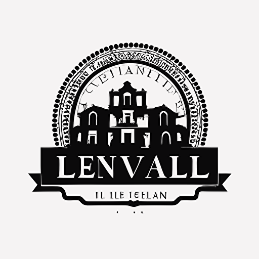 simple iconic logo of a real estate lifestyle agency in San Miguel de Allende called "LiveIn", black vector, on white background