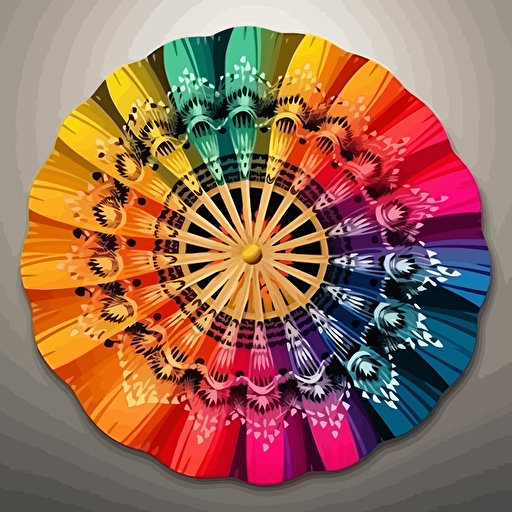 traditional samoa weaved fan vector cheerful colours