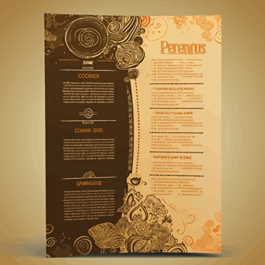 Restaurant, Latin Caribbean Food menu designs, [blue, brown, orange, and gold color scheme here]::3 modern, clean, design, vector, items, food, RTX