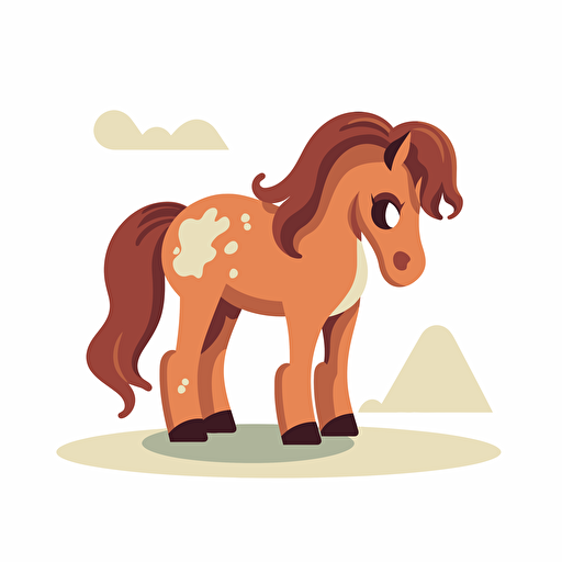 cute sad and crying horse, flat simple vector illustration, transparent background