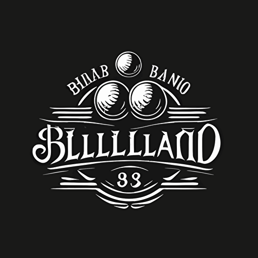 simple vector logo for a billiards company, black and white