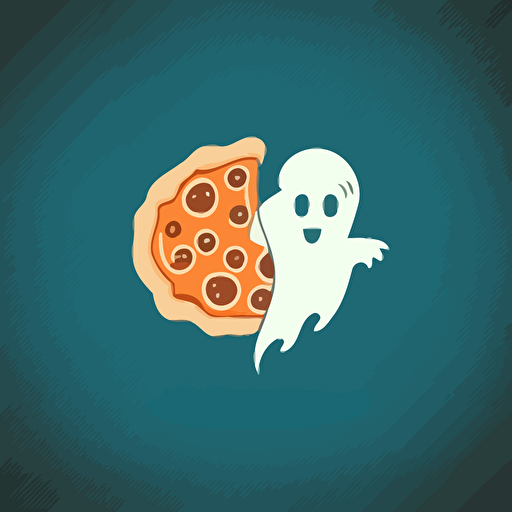 minimal vectorial logo pizza fantasma