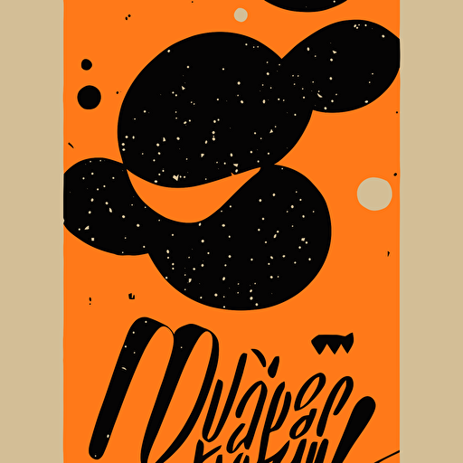 poster design duochrome vintage typographic japanese katakana black orange colour palette layout design illustrator vector graphics