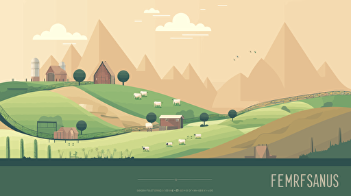 modern farming in a beautiful sustainable landscape. minimal vector design.