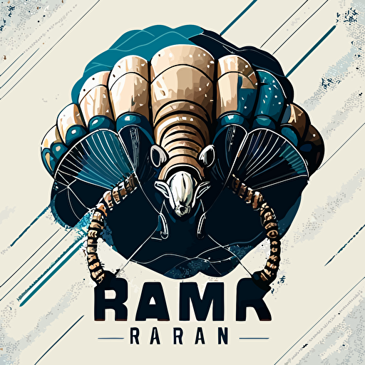 ram air skydive parachute packing rigging design clean vector style