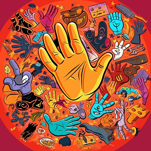 hand, comic, disney, vector
