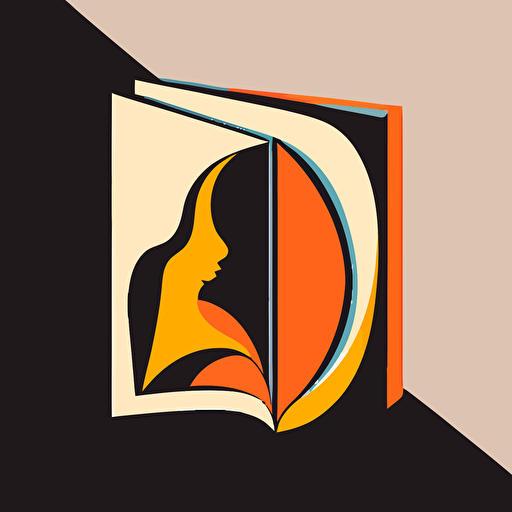 a vector logo of an open book, minimal, by Pablo Picasso