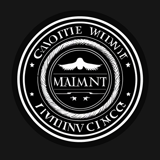 white movie company seal black background vector file