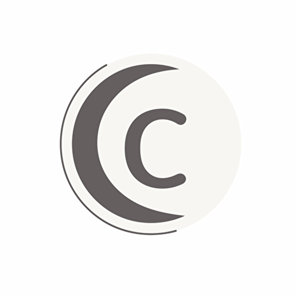 clean, minimalist, vector, flat lettermark with CC