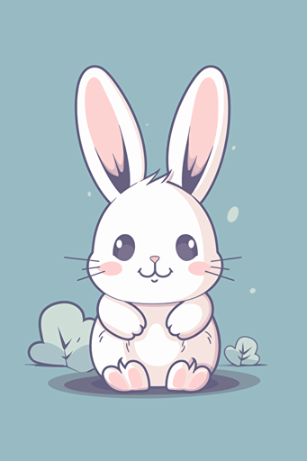 cute rabbit kawaii chibi vector style