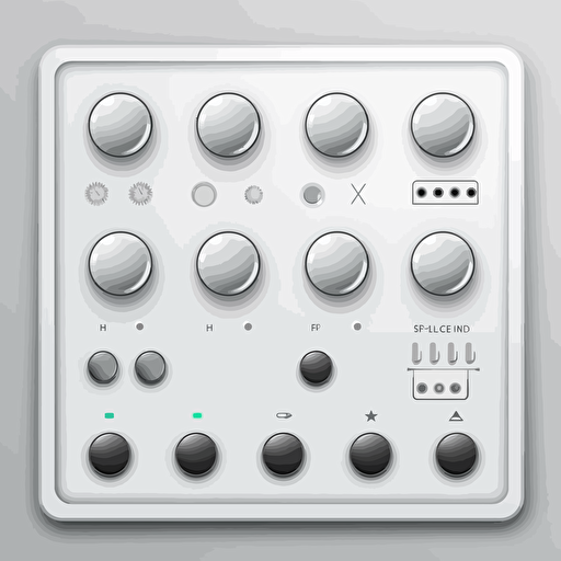 simple vector svg gui with knobs sliders and buttons, white background