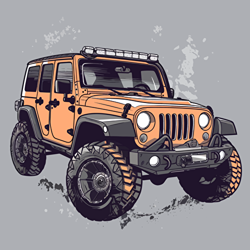 vector stickers with Jeep wrangler