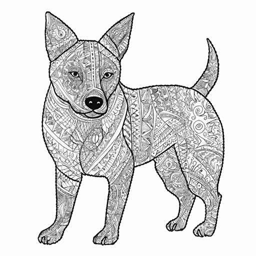 alex grey simplified on white background of cattle dog vector,