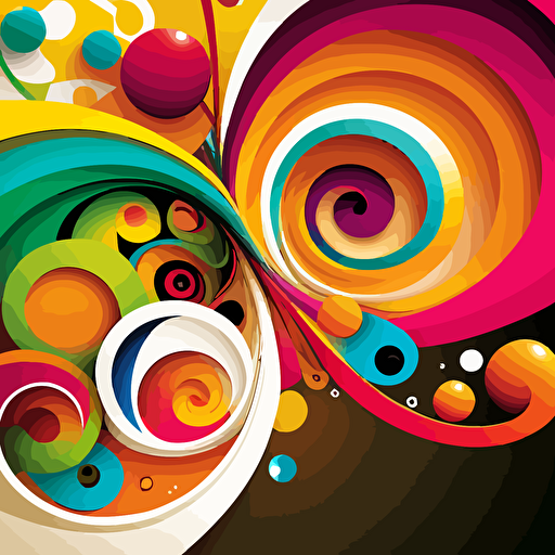 colorful vector art, swirls and circles