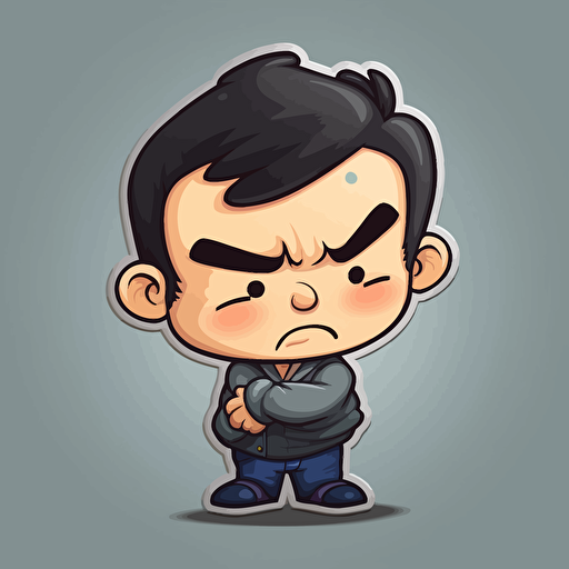 sticker design, super cute pixar Nathan Fielder, vector