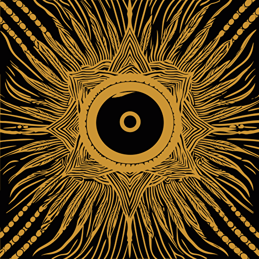 gold color eye of Ra pattern art, 2d vector art, minimalist
