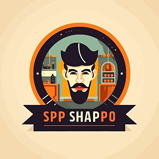 Art shop logo, flat, vector,