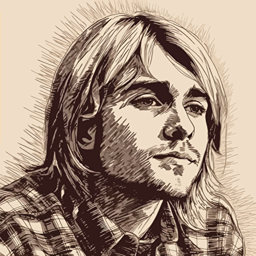 KURT COBAIN ENGRAVE VECTOR HALFTONE