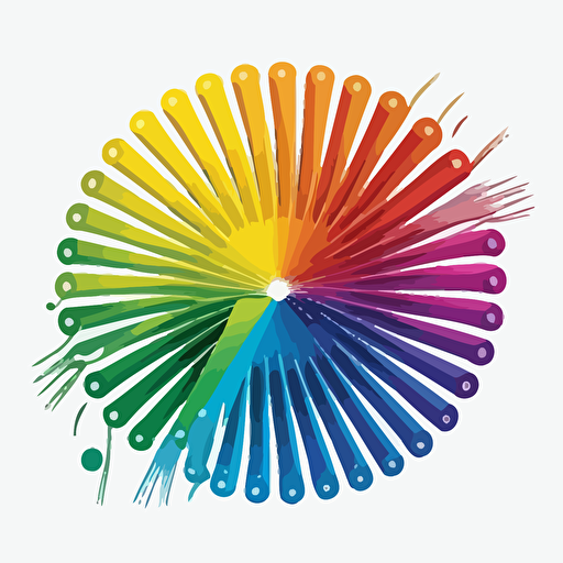 a vector logo of a bike tire where the spokes are rainbow colored popsicles.
