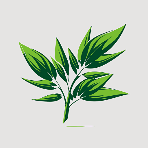 vector logo cartoon bamboo leaf
