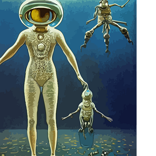 realistic extremely detailed photo style painting complete astronaut suit exposed diamond 3d fractal lace iridescent bubble 3d skin clear brain chest chelate appendages retro futuristic water style hybrid mix beeple anton pieck jean delville amano yves tanguy alphonse mucha ernst haeckel edward robert hughes stanisław szukalski rich moody colors diamond dust glitter sparkles holographic krypton ion blue eyes octane render 4k f32 55 mm photography wide angle quarters pose shot upper 9 10th