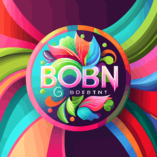 Vector logo of cosmetic brand named "Born 16", colourful, lively