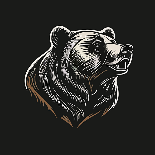 bear logo monochromatic vector flat traditional American