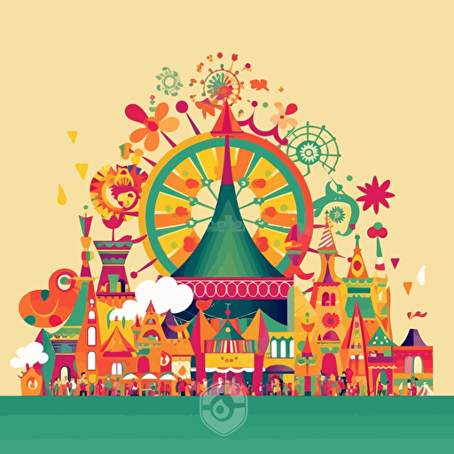 a colorful festival logo, full colors, no gradients, vector art style,