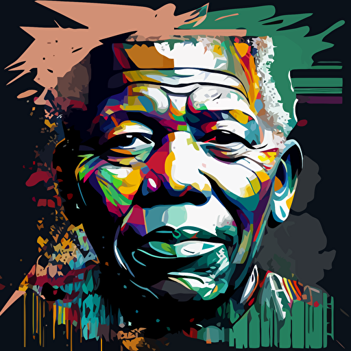 Modern art style graffiti Johanessburg Nelson Mandela vector image
