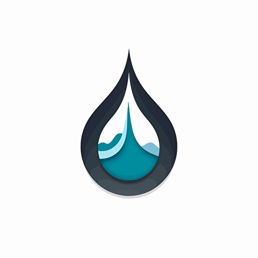 a simple, vector, drop-shaped technology logo no shading details