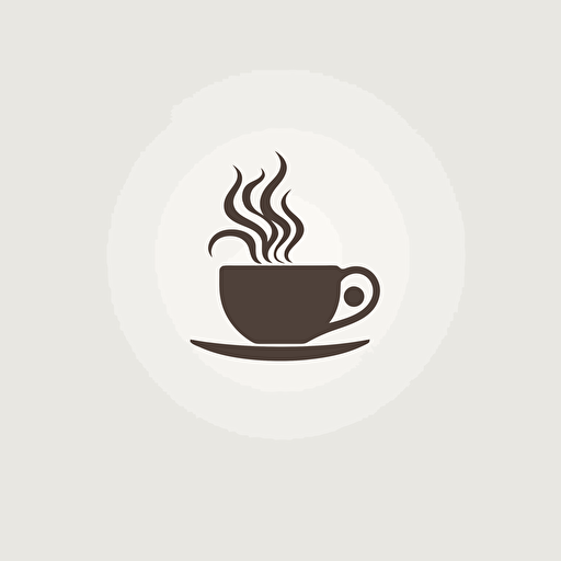coffee logo, 2d, flat, minimal, white background, vector