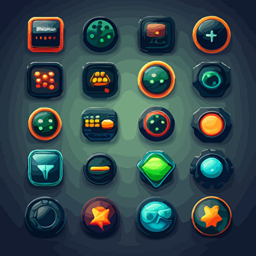 game ui buttons, vector