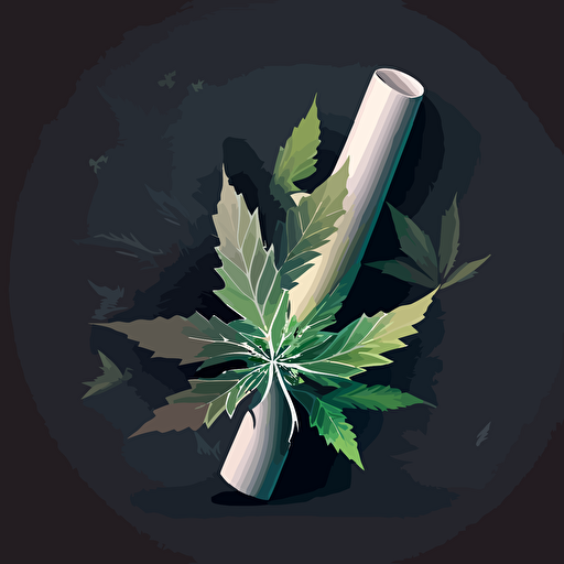 vector weed joint, transperent background, white stroke around joint